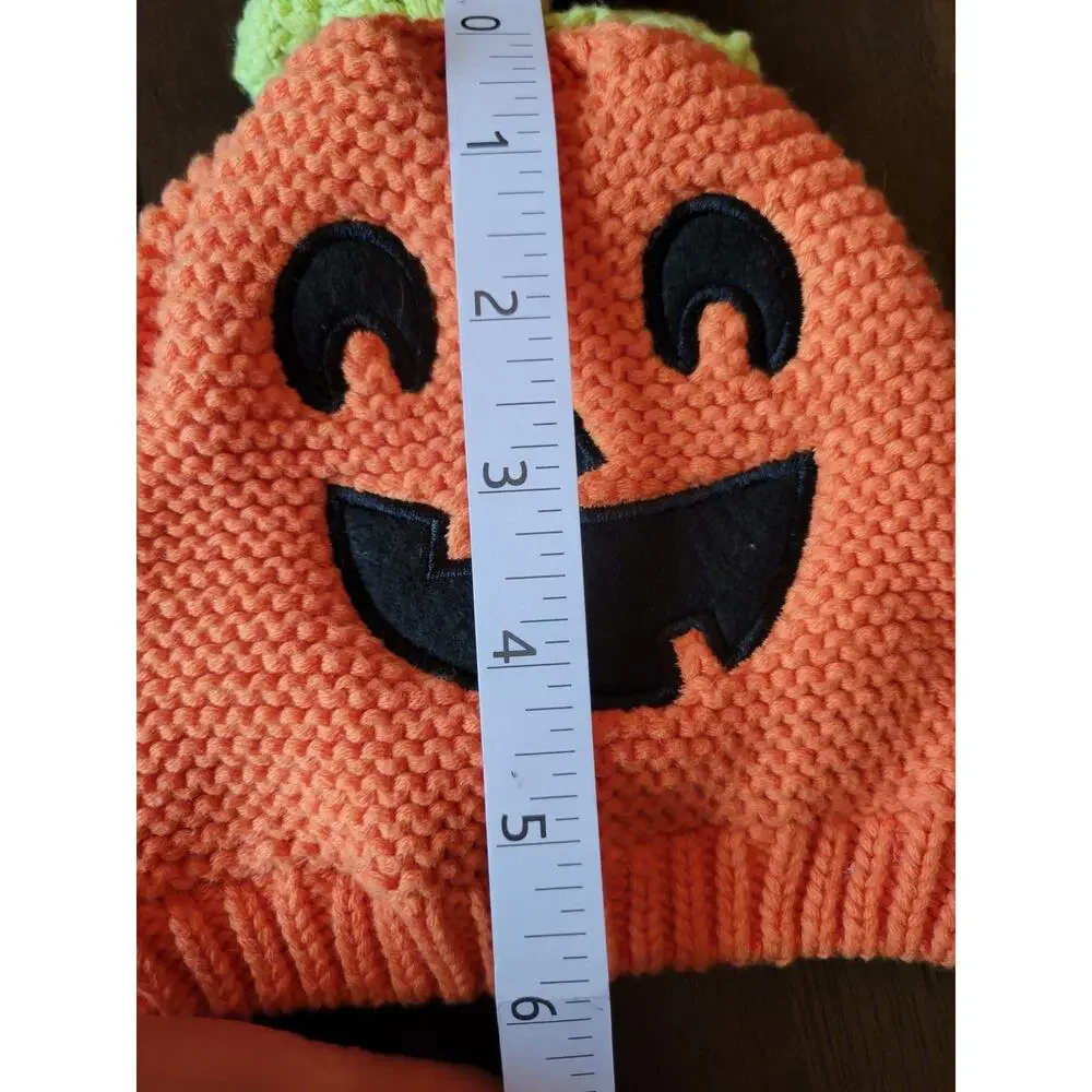 CARTERS Knit Pumpkin Jack O'Lantern Hat Beanie 12 to24 month